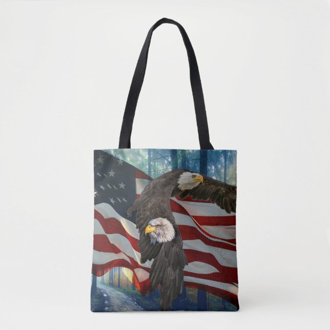 Amerikanska Örn-amerikanska Flagga Tygkasse (Framsida)