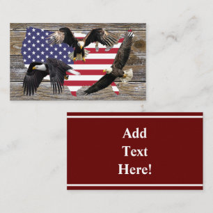Amerikanska Örn-amerikanska Flagga Visitkort