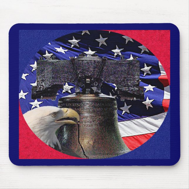Amerikanska Örn, Bell och Flagga Musmatta (Framsidan)