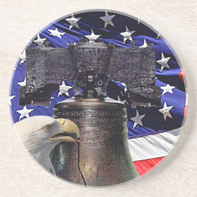 Amerikanska Örn, Bell och Flagga Underlägg (Framsidan)