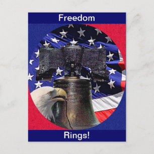 Amerikanska Örn, Bell och Flagga Vykort