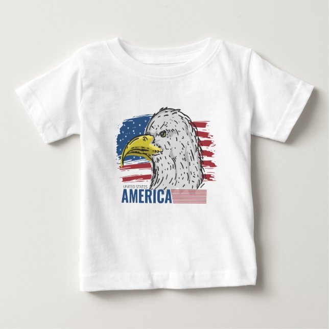 Amerikanska örn i USA flagga T Shirt (Framsida)