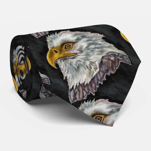 Amerikanska Örn Illustration Neck Tie Slips (Rullad)