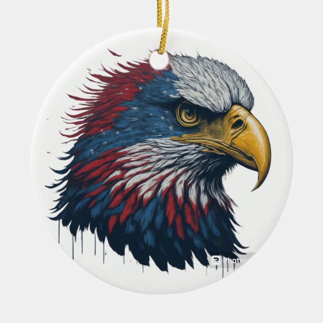 Amerikanska örn julgransprydnad keramik (Framsidan)