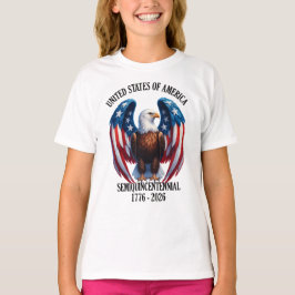 Amerikanska örn med Flagga 1776-2026 T Shirt