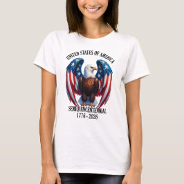 Amerikanska örn med Flagga 1776-2026 T Shirt