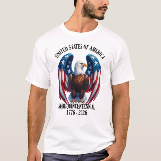 Amerikanska örn med Flagga 1776-2026 T Shirt