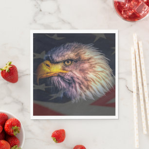 Amerikanska Örn med Flagga Pappersservett