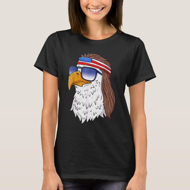 Amerikanska Örn Mullet 4 juli USA Patrio T Shirt (Framsida)