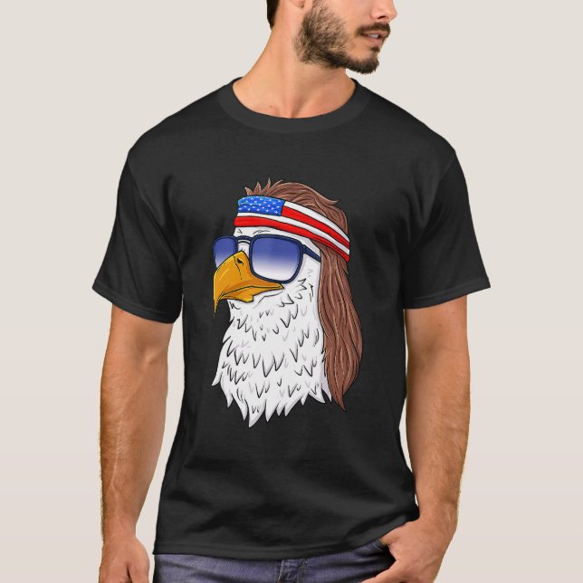 Amerikanska Örn Mullet 4 juli USA Patrio T Shirt (Framsida)