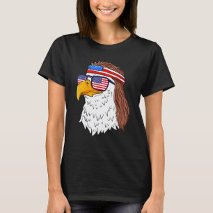 Amerikanska Örn Mullet 4 juli USA Patriot T Shirt