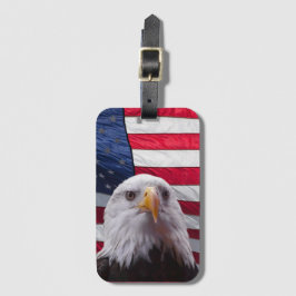 Amerikanska Örn och amerikanska Flagga Bagagebricka