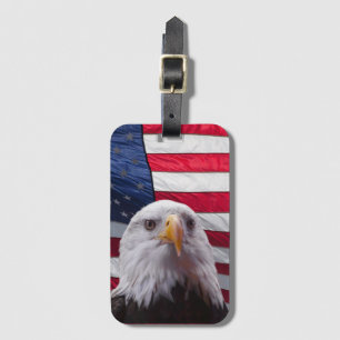 Amerikanska Örn och amerikanska Flagga Bagagebricka