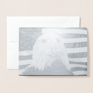 Amerikanska Örn och amerikanska Flagga Folierat Kort