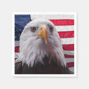 Amerikanska Örn och amerikanska Flagga Pappersservett