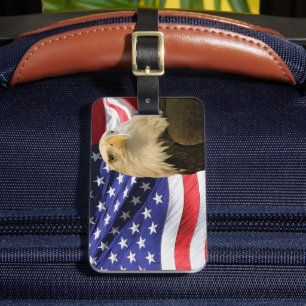 Amerikanska Örn och Flagga Bagagebricka