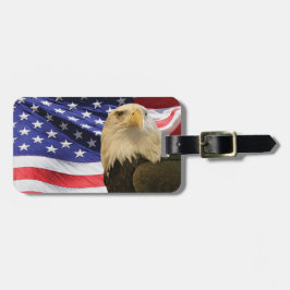 Amerikanska Örn och Flagga Bagagebricka