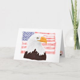 Amerikanska Örn och Flagga - genomskinligt vita. Kort