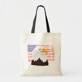Amerikanska Örn och Flagga - genomskinligt vita. Tygkasse