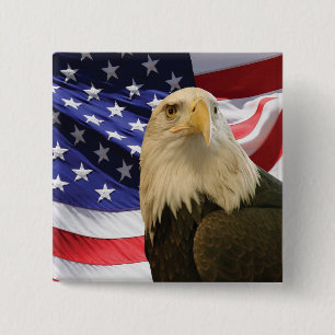 Amerikanska Örn och Flagga Knapp