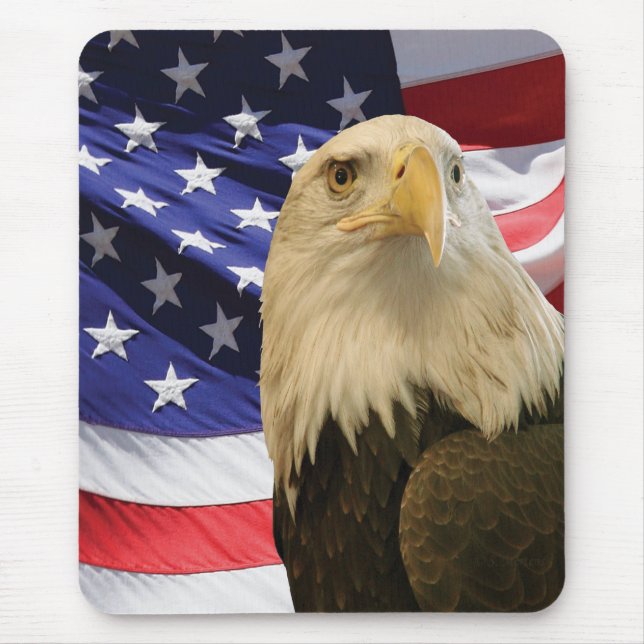 Amerikanska Örn och Flagga Musmatta (Framsidan)
