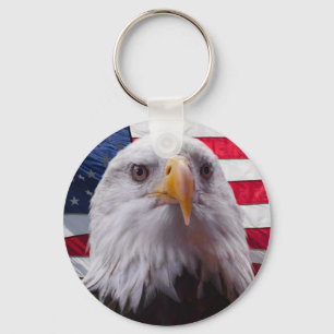 Amerikanska Örn och Flagga Nyckelring