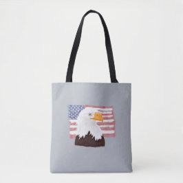 Amerikanska Örn och Flagga - öppna för grått Tygkasse
