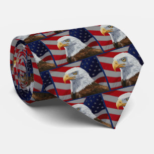 Amerikanska Örn och Flagga Slips