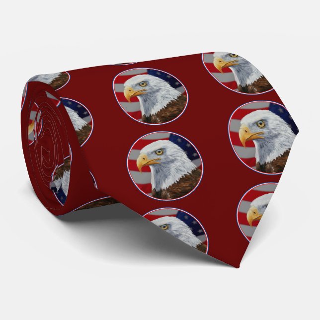 Amerikanska Örn och Flagga Slips (Rullad)