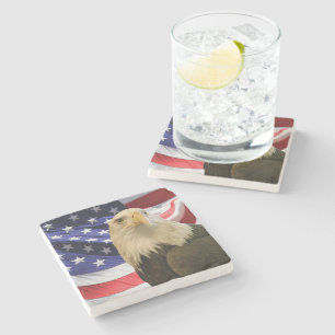 Amerikanska Örn och Flagga Stenunderlägg