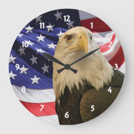 Amerikanska Örn och Flagga Stor Klocka