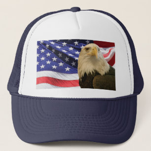 Amerikanska Örn och Flagga Truckerkeps