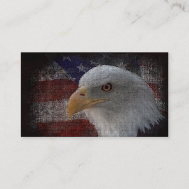Amerikanska Örn på Flagga Visitkort (Framsida)