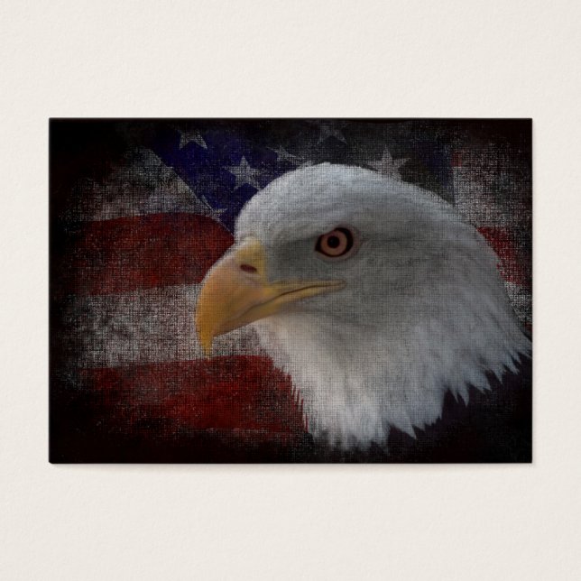Amerikanska Örn på Flagga Visitkort (Framsidan)