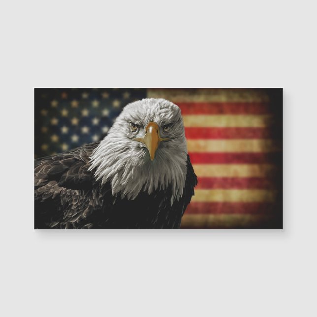 Amerikanska Örn på Grunge Flagga (Framsida)