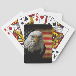 Amerikanska Örn på Grunge Flagga Spel Kort