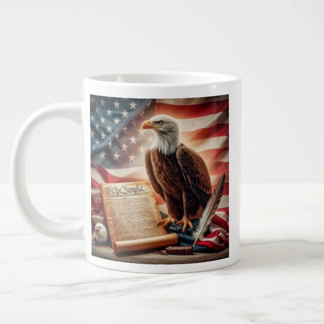 Amerikanska Örn-patriotism Jumbo Mugg (Vänster)