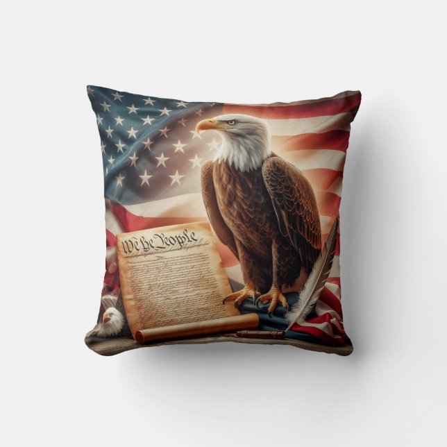 Amerikanska Örn-patriotism Kudde (Framsida)