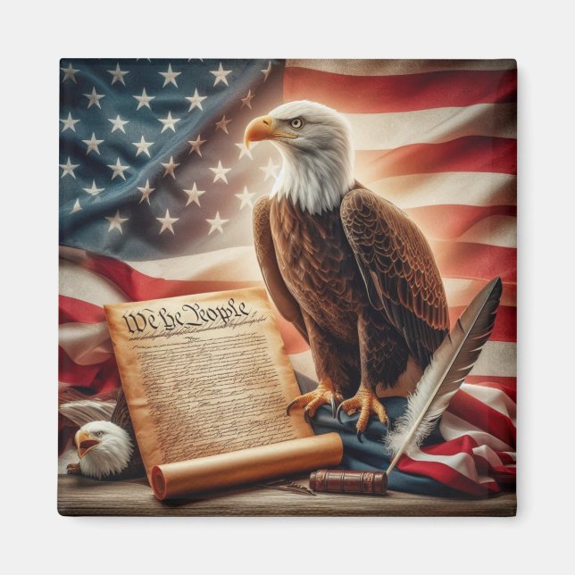 Amerikanska Örn-patriotism Magnet (Framsidan)
