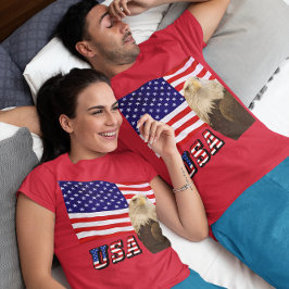 Amerikanska Örn USA flagga & Font Unisex T Shirt