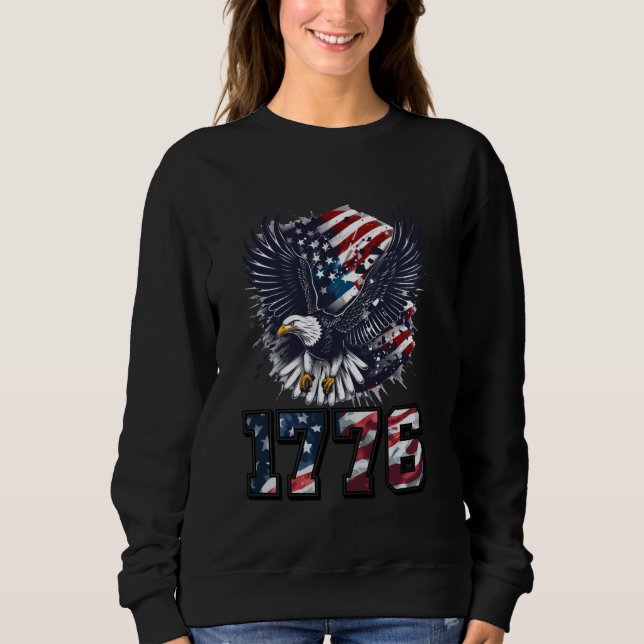 Amerikanska Örn USA:s Flagga Indepen T Shirt (Framsida)