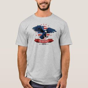 Amerikanska örnet med Flagga Färg Stars & Rand T Shirt