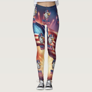 Amerikanska örnkrage, USA, flagga, allt-over-Print Leggings