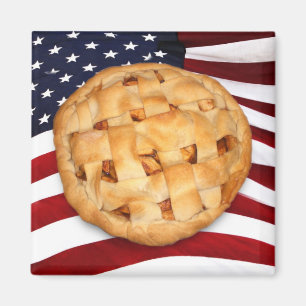 Amerikanska Paj (Apple Paj med amerikanska Flagga) Magnet