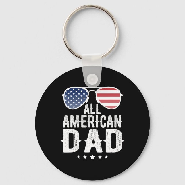 Amerikanska Pappa 4:e juli USA:s patriotiska Pride Nyckelring (Framsida)