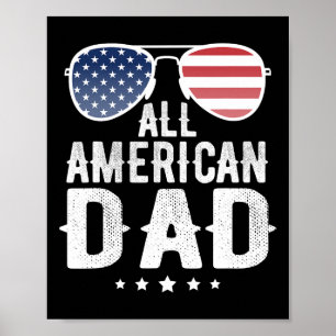 Amerikanska Pappa 4:e juli USA:s patriotiska Pride Poster