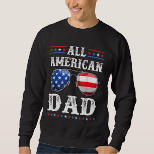 Amerikanska Pappa 4 juli Patriotic USA Sunglas Lång Ärmad Tröja