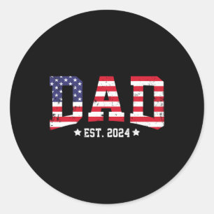Amerikanska Pappa Est 2024 First Fars dag Promoted Runt Klistermärke