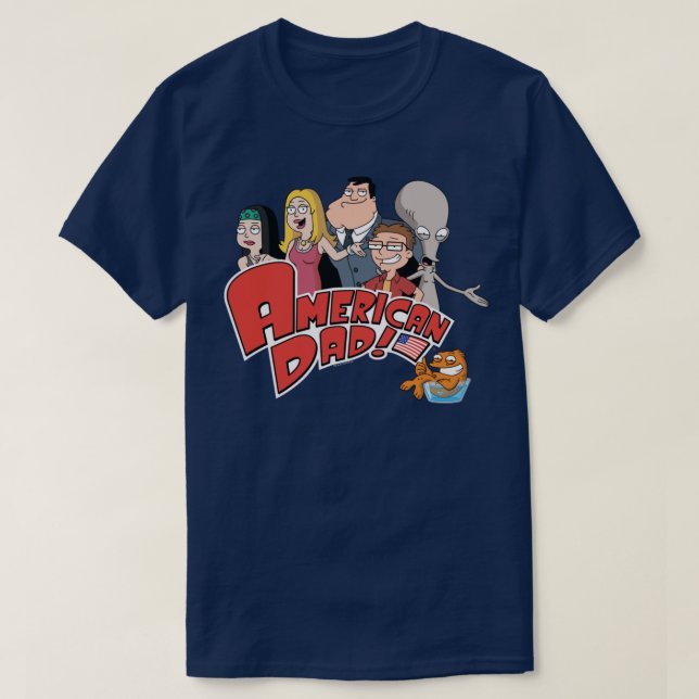 Amerikanska Pappa-familjen med Logotyp T Shirt (Design framsida)