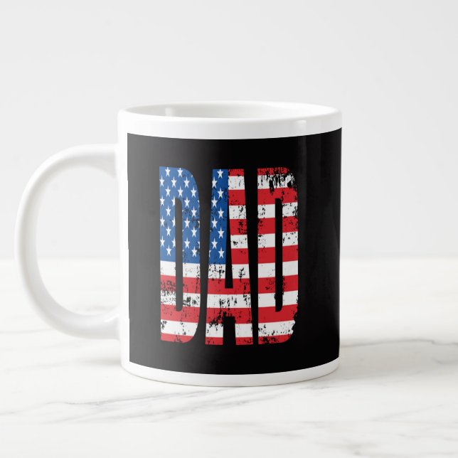 amerikanska pappa flagga jumbo mugg (Vänster)